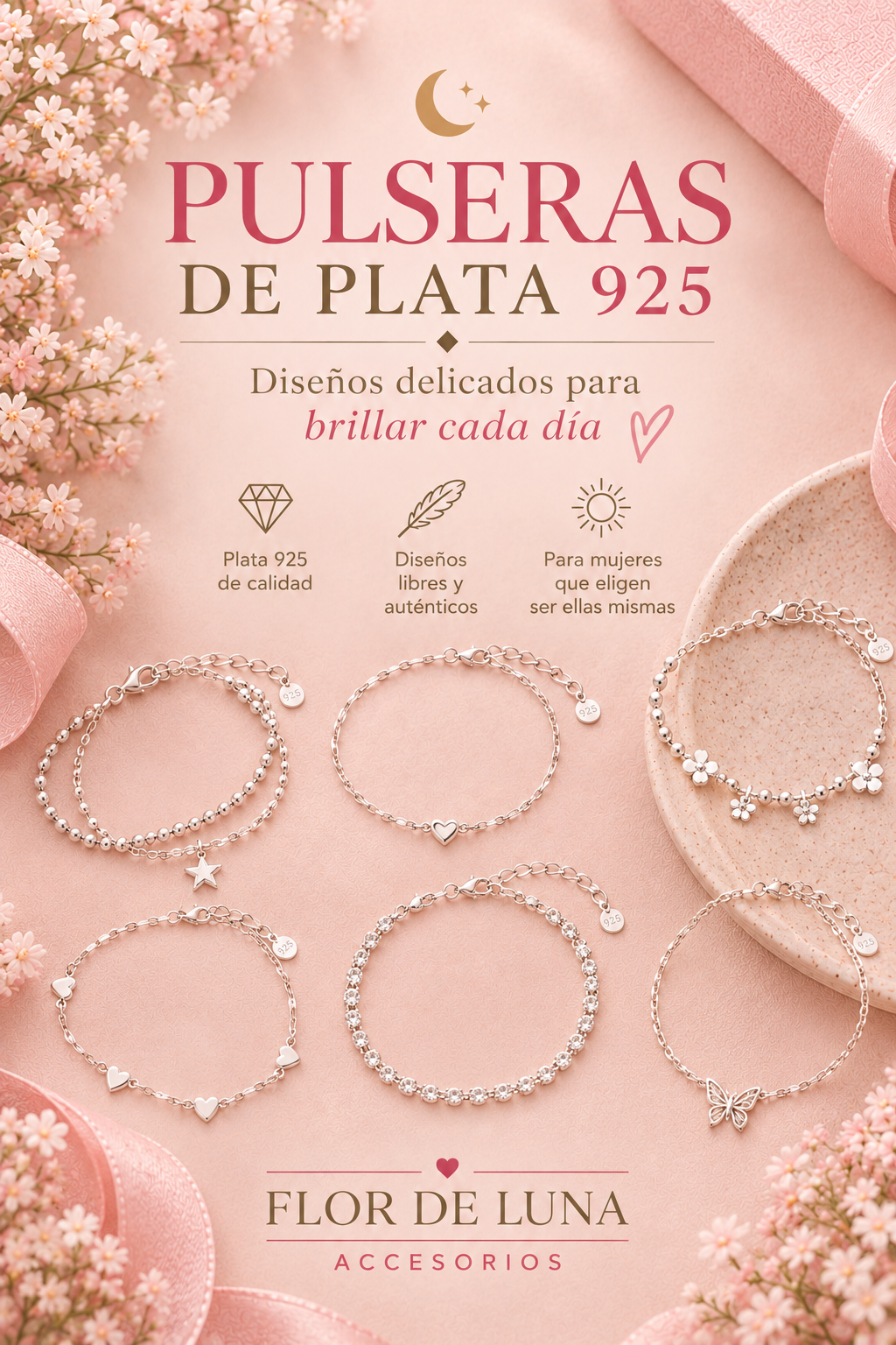 COLECCION DE PULSERAS DE PLATA 925