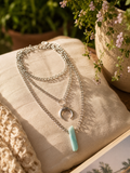 Collar Destellos de Luna |  Collar triple con piedra turquesa