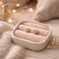 Aros de Corazón con Circón Amarillo