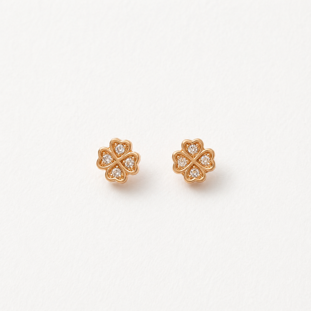 Aros Trébol Chapados en Oro 18K con Circonita