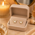 Aros Mariposa Chapados en Oro 18K con Nácar